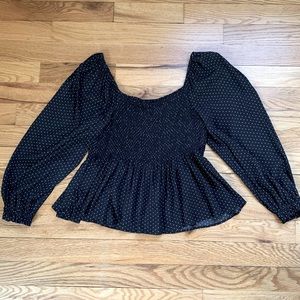 NWT Gap Cropped Polka Dot Smocked Top